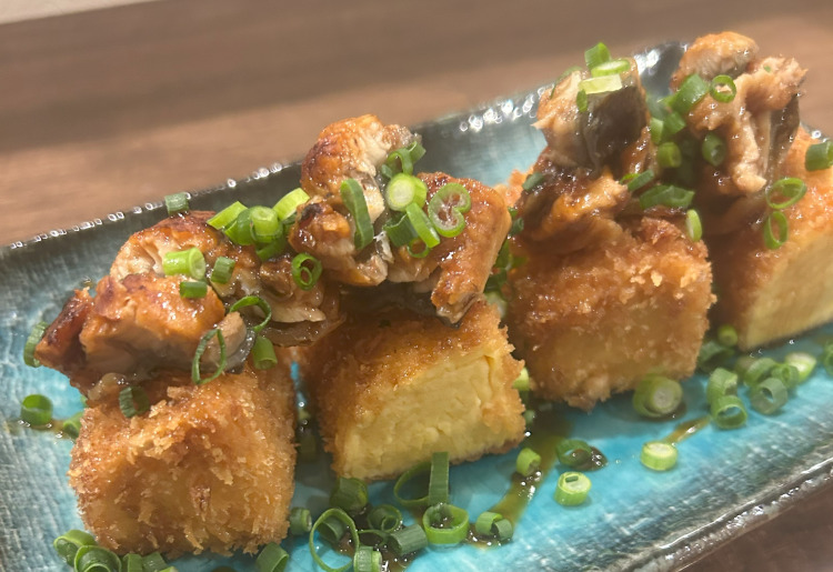 出汁巻き玉子のカツレツ 鰻の蒲焼き